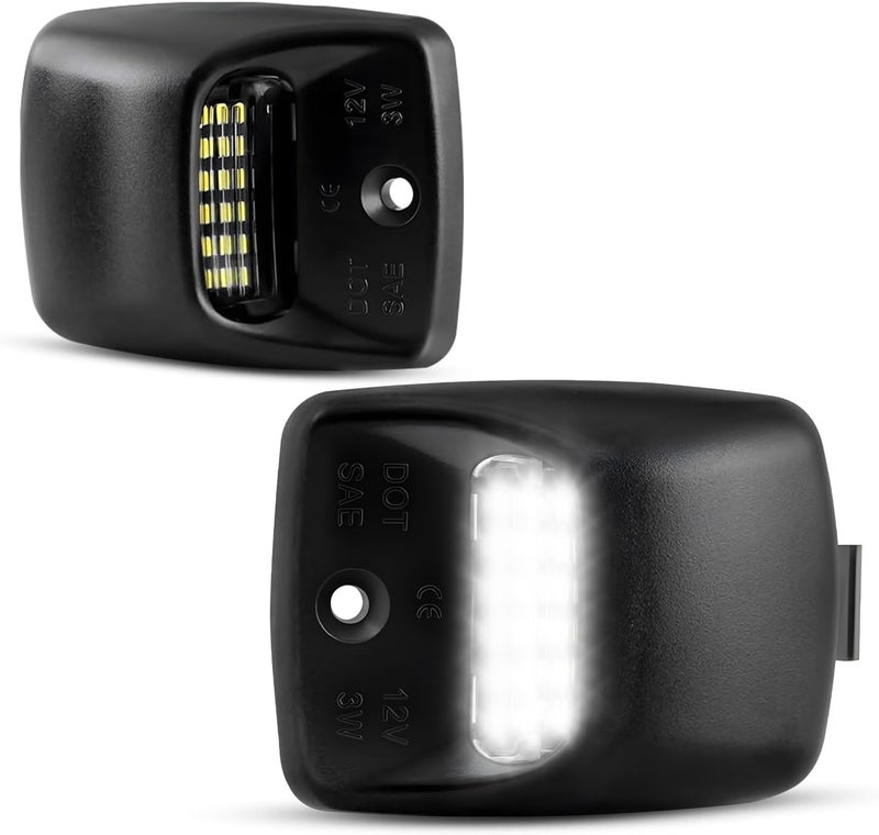 LESAUCE 2025 Upgraded LED License Plate Lights Compatible with 2005-2015 Tacoma/2000-2013 Tundra, 6000K White, Smoke Lens, Tag Lamp Assembly Replacement, IP68 Waterprooof, Pack of 2 - Image 1